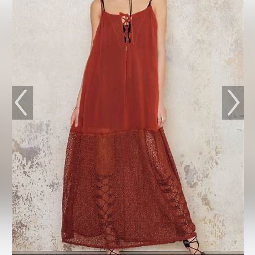 NA-KD LACING MAXI DRESS SZ X-SMALL NEW WITG TAGS